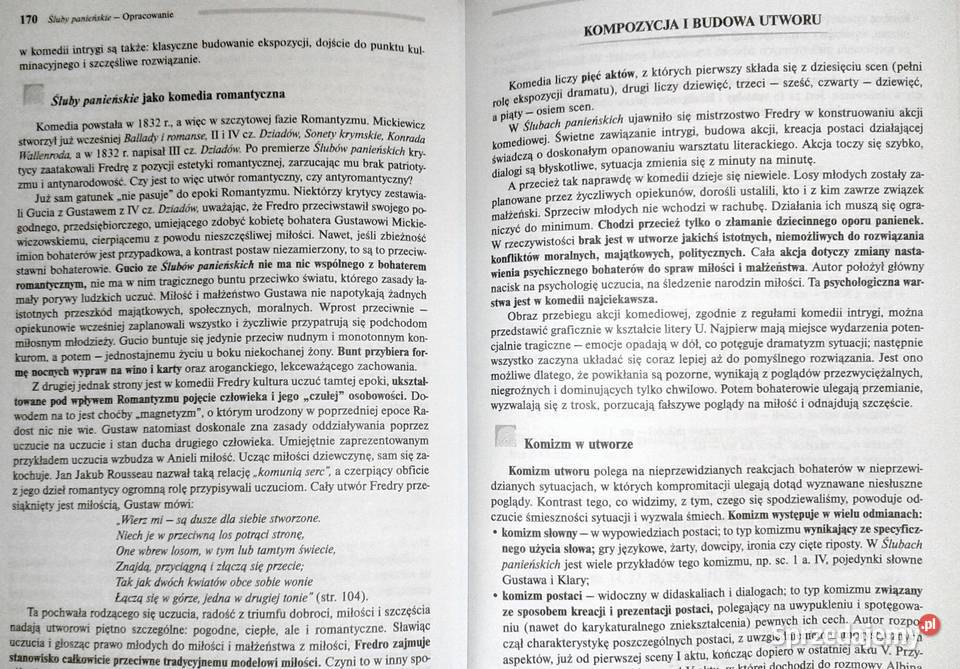 Śluby panieńskie Aleksander Fredro Lektura z Chełm sprzedam