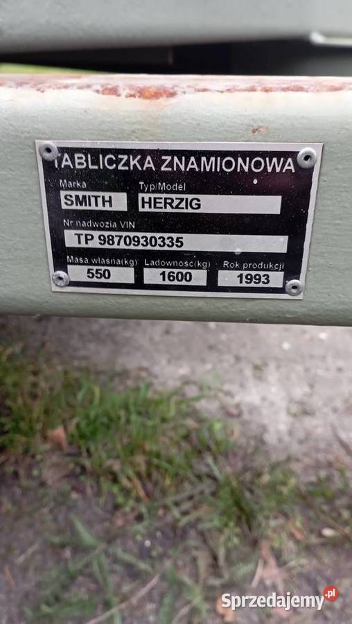 Laweta najazd przyczepa Smith 1600kg Bronów