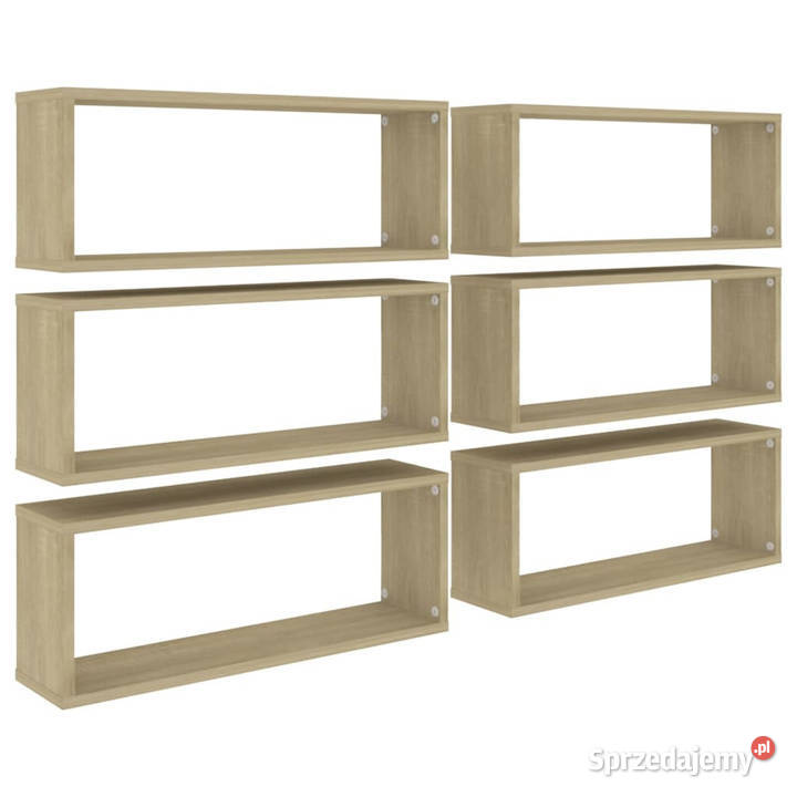 Półki ścienne kostki 6 dąb sonoma 60x15x23 Warszawa