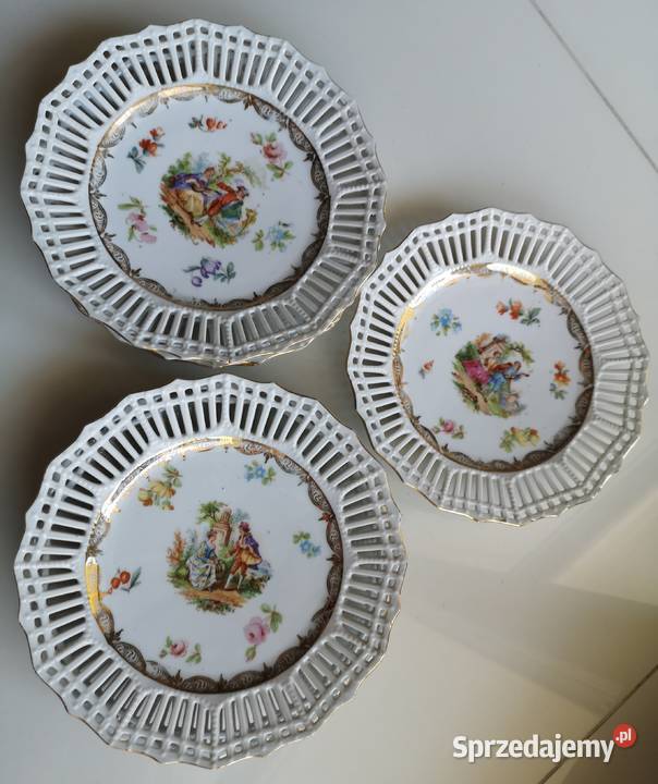 Talerze ażurowe porcelanowe Turyngia Antyk Toruń
