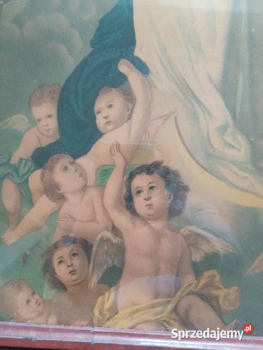 Święty obraz oleodruk przedwojnie Gdów