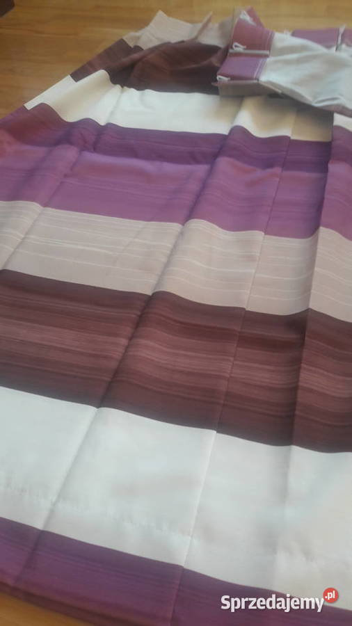 Tkanina satinet zasłona gotowa krembeżfioletbrąz mazowieckie Radom
