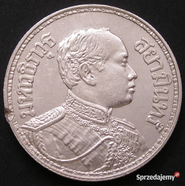 Tajlandia 1 baht 1917 SREBRO Rama VI łódzkie Łódź