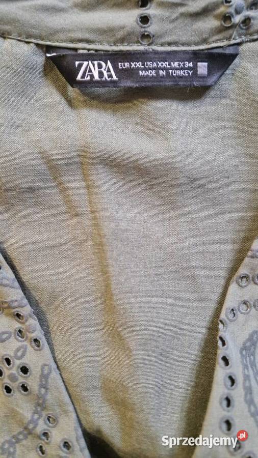 TUNIKA z Zara rozmiar XXL ciemno zielona bawełna Lublin