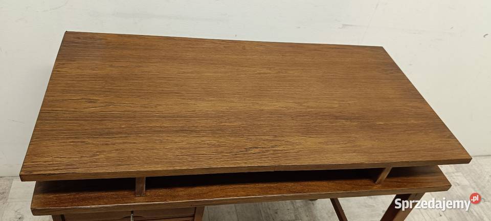 biurko drewniane małe dwustronne vintage design łódzkie Radomsko