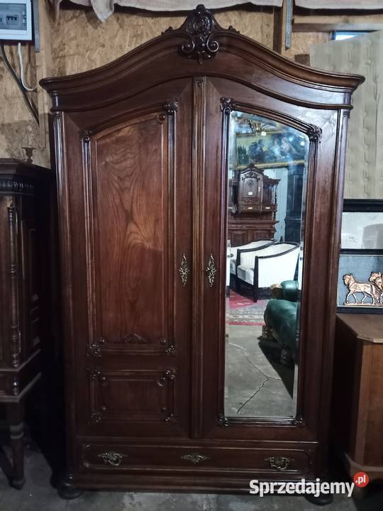 Szafa Rzeźbiona Rocaile i Lustro Kryształowe Kozy