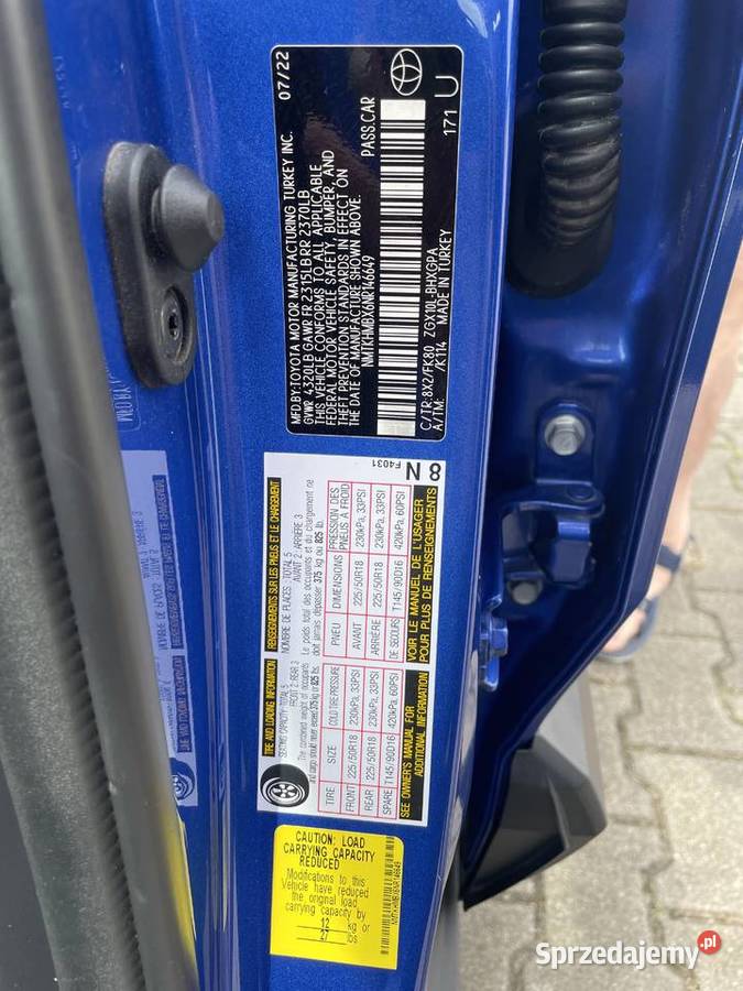 TOYOTA CHR 20 benzyna 152 Zarejestrowany w Polsce Siedlce