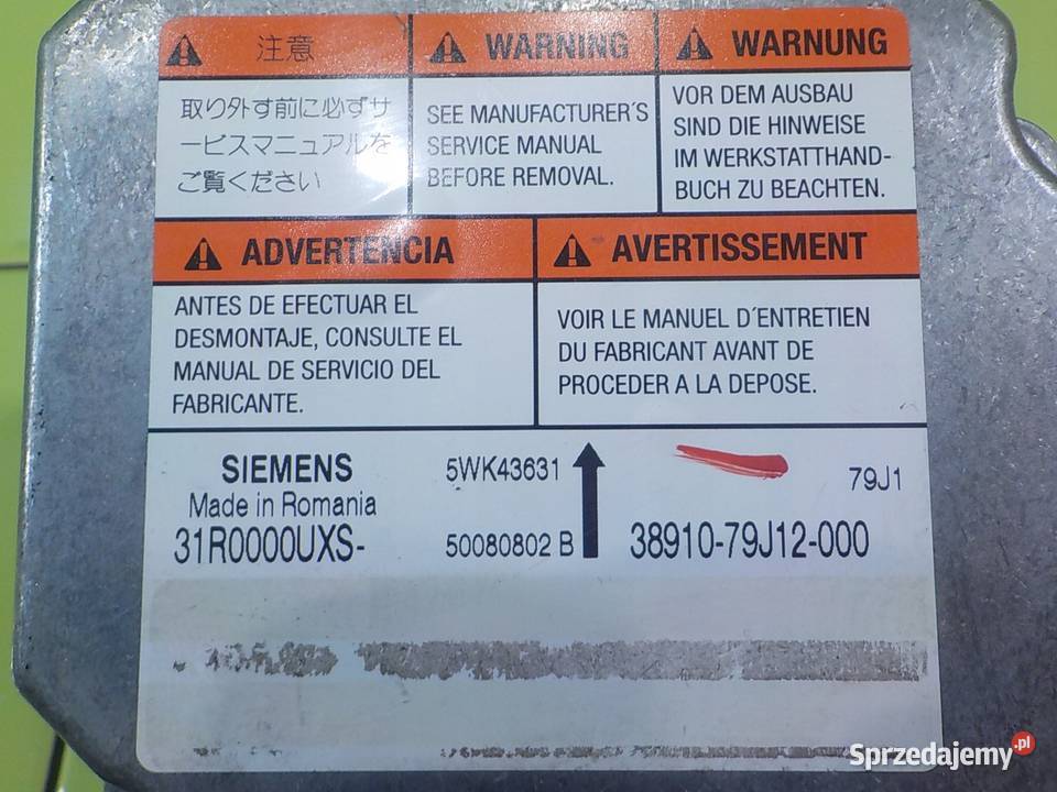 FIAT SEDICI 16 B 09r 5D modul sensor AIRBAG mazowieckie sprzedam