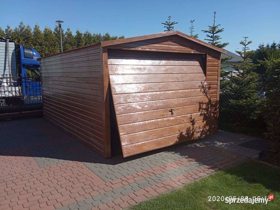 Garaż Blaszany GRAFITOWYzadaszenie okna Garaże Braniewo