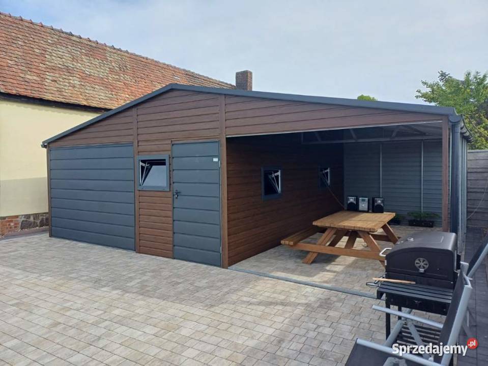 Garaż blaszany z pomieszczeniem gospodarczym Witnica