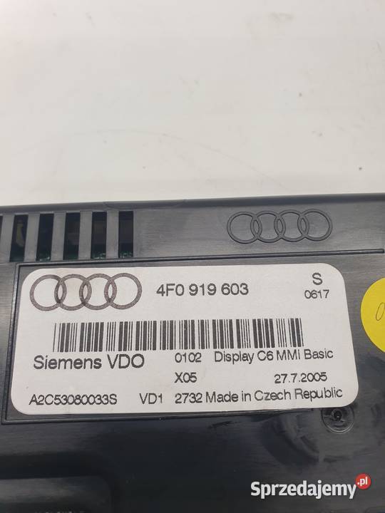 WYŚWIETLACZ MONITOR MMI AUDI A6 C6 Q7 4F0919603 osobowe śląskie Przystajń