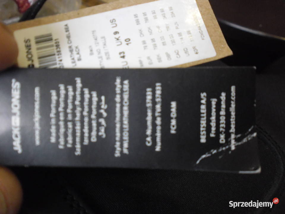 JACK JONES SZTYBLETY MĘSKIE CZARNE SKÓRA Jasło sprzedam