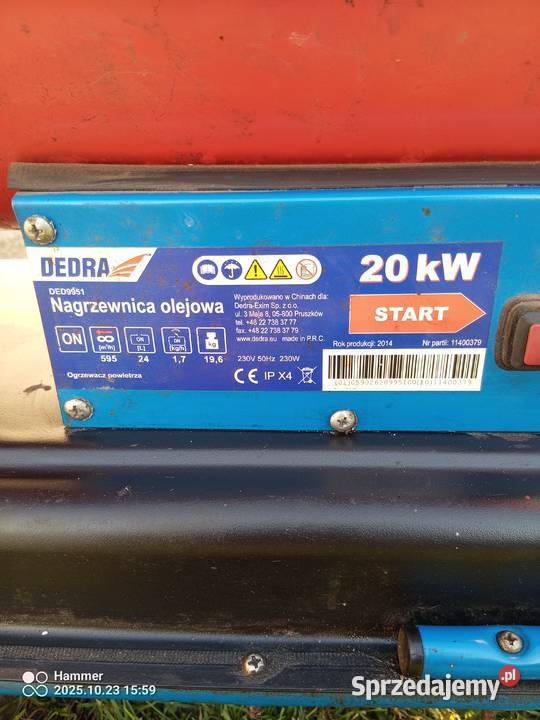 Nagrzewnica olejowa DEDRA 20kWDED9951 Nagrzewnice Radzyń Podlaski