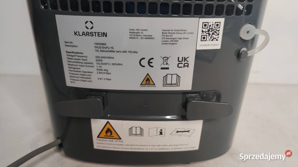 Osuszacz powietrza Klarstein DryFy10 Jadowniki