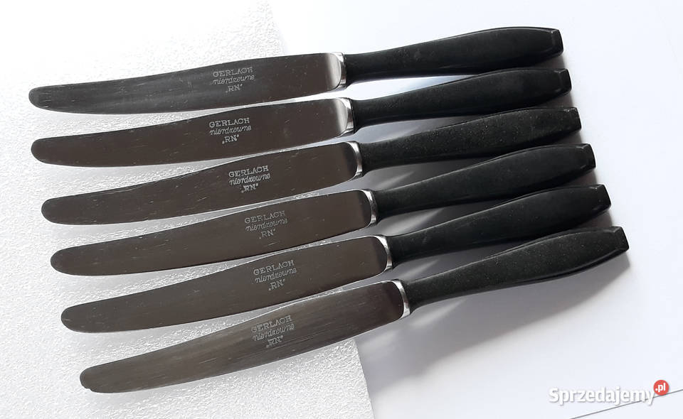 Noże obiadowe KANT BAKELIT sztućce PRL śląskie Dąbrowa Górnicza