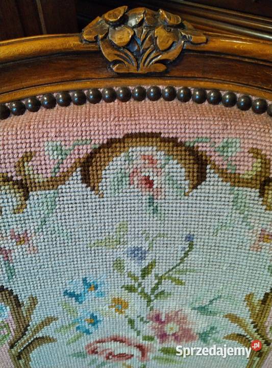 Fotel ludwikowski gobelin kwiaty Białystok sprzedam