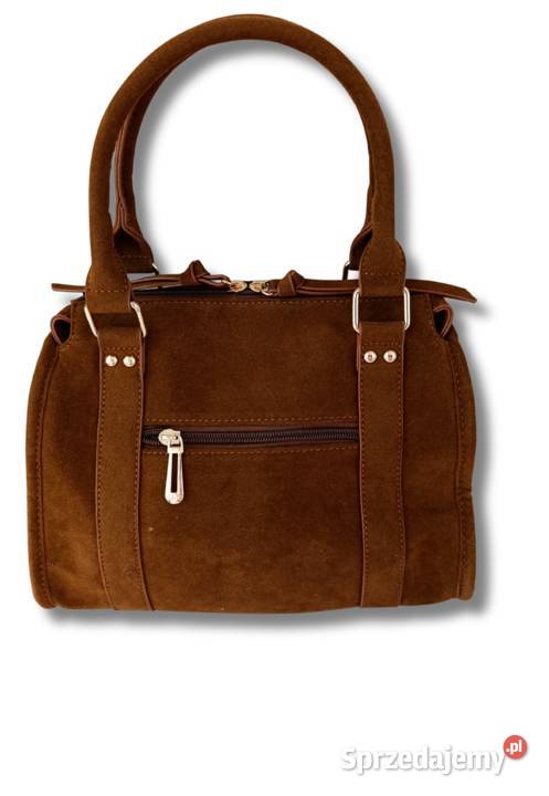 Torebka zamszowa camel pojemna viralowy model Żabiczyn