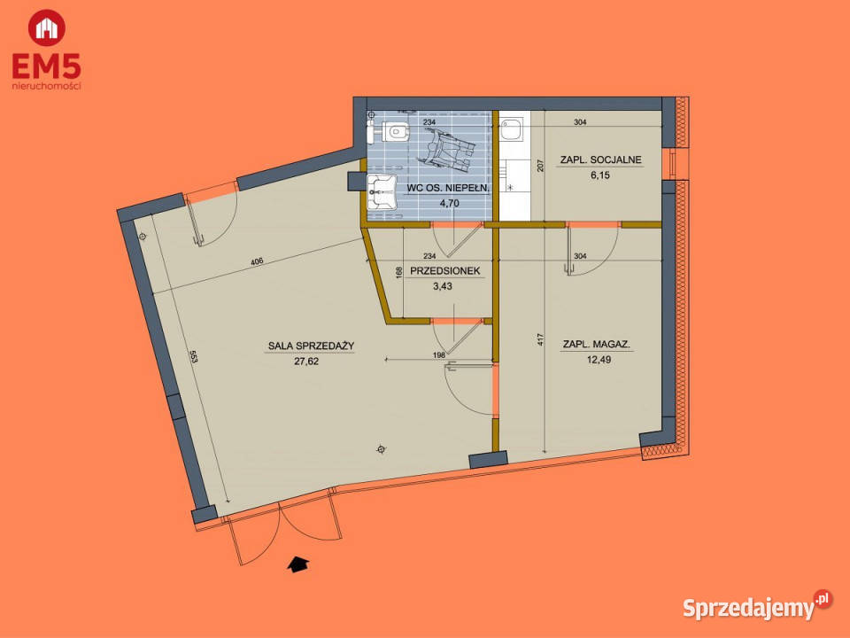 Sprzedam lokal Białystok 38m2 64zł/m2 podlaskie
