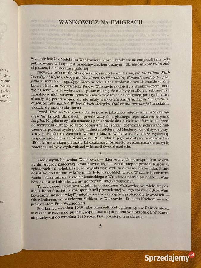 Melchior Wańkowicz Droga do Urzędowa Katowice