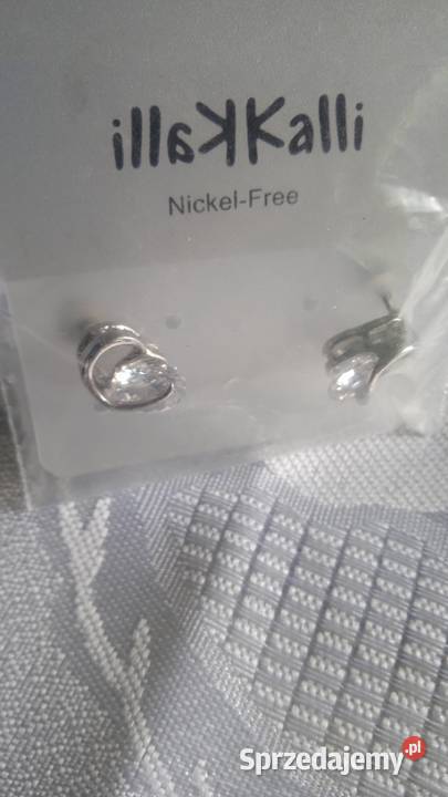 NOWE POSREBRZANE KOLCZYKI Z DUŻĄ SZLIFOWANĄ Piła