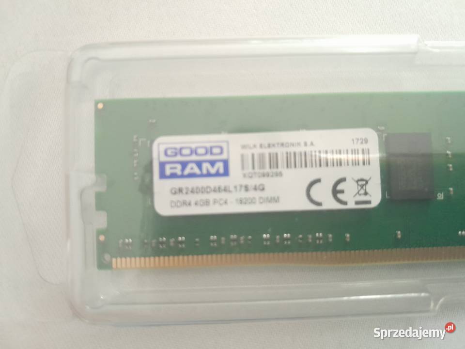 Pamięć RAM DDR4 Goodram 4 GB 2400MHz Pojemność 4GB Komputery i Akcesoria Wieliczka sprzedam