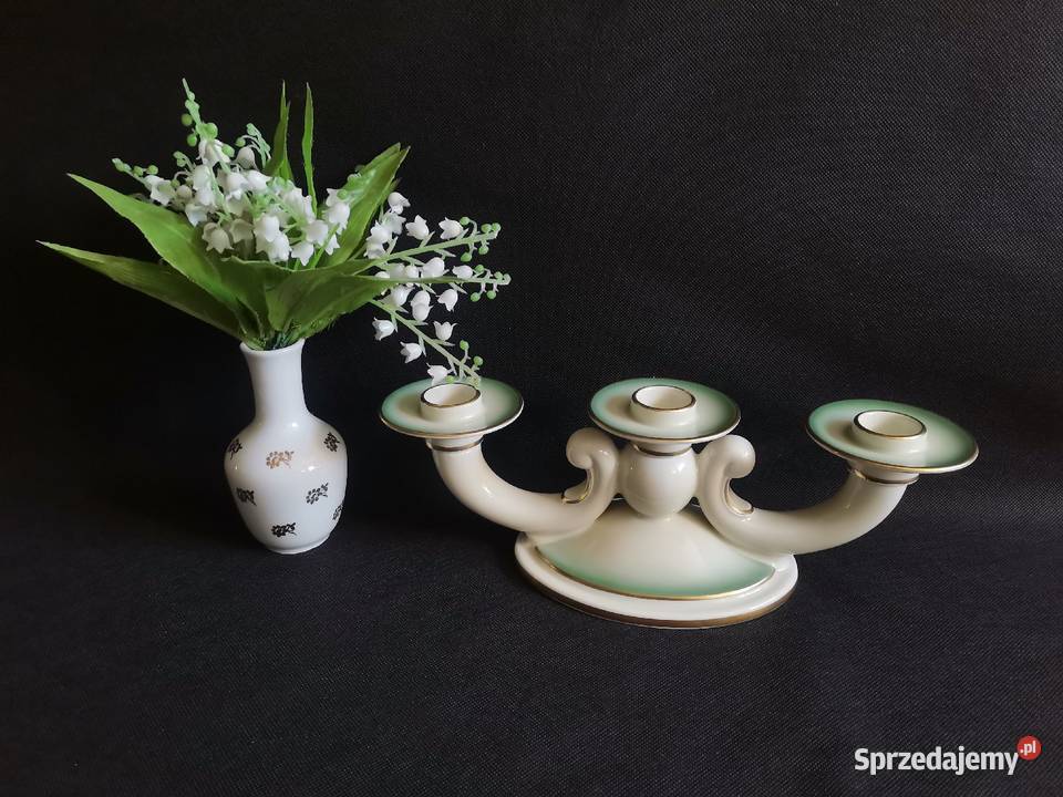 Stary duży świecznik porcelana Rosenthal Art