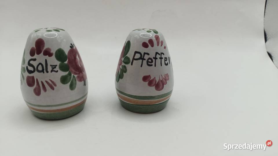 Ceramiczny zestaw na sól i pieprz ręcznie sprzedam