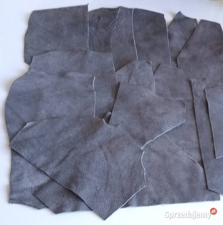 Skóra 438 g Naturalna Włoska Szary Postarzana Gdańsk