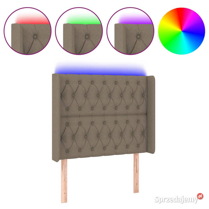 Zagłówek do łóżka z LED taupe 93x16x118128 mazowieckie Warszawa