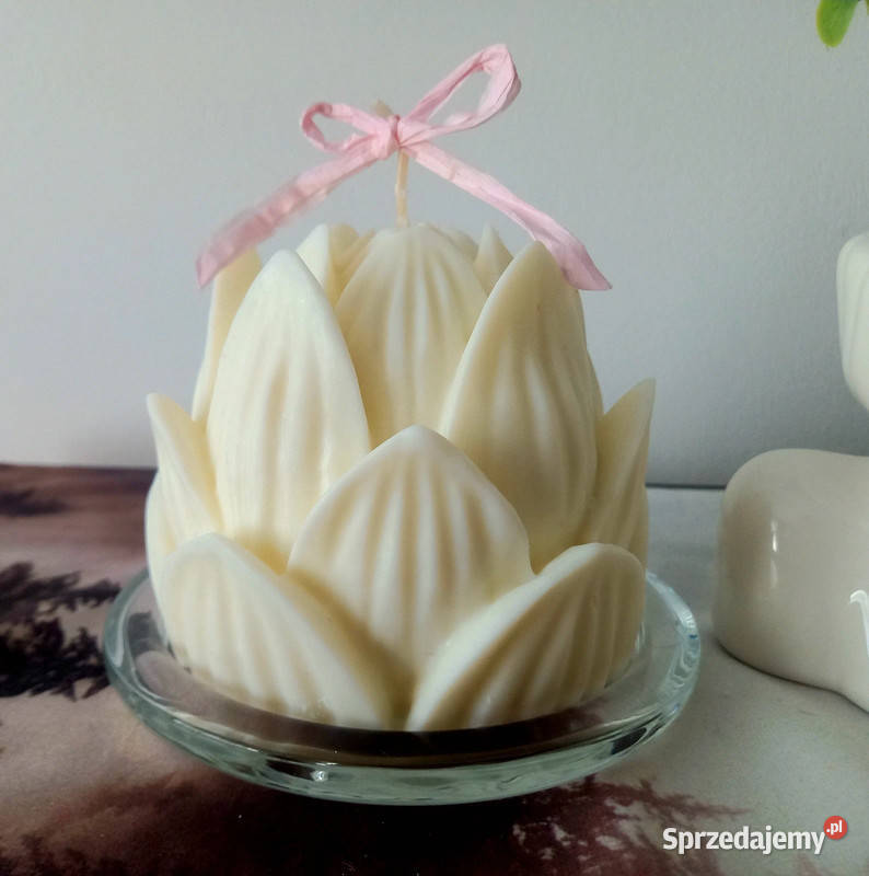 Kwiat lotosu Naturalna świeca sojowa Duża świeca Kraków