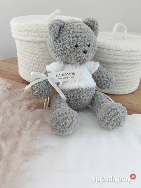Szydełkowy miś szary/srebrny dolnośląskie Wrocław