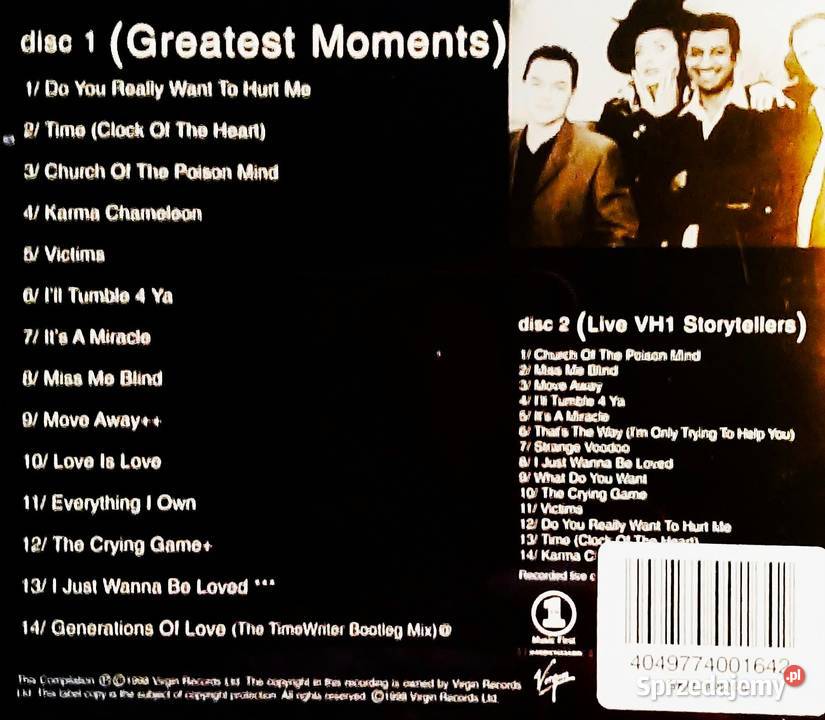 Album 2X CD Kultowy Zespół Boy George Culture pop