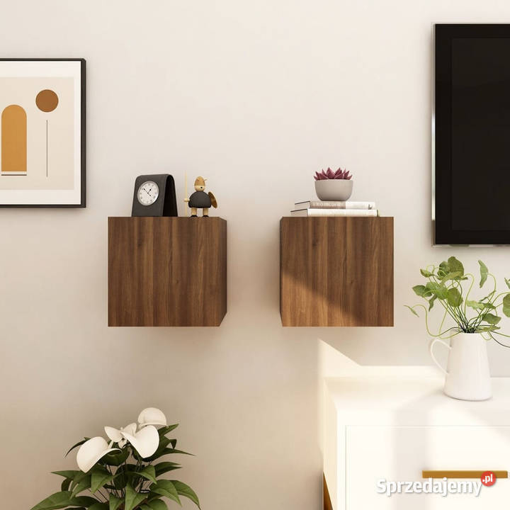 Wiszące szafki TV 2 brązowy dąb 305x30x30 Warszawa