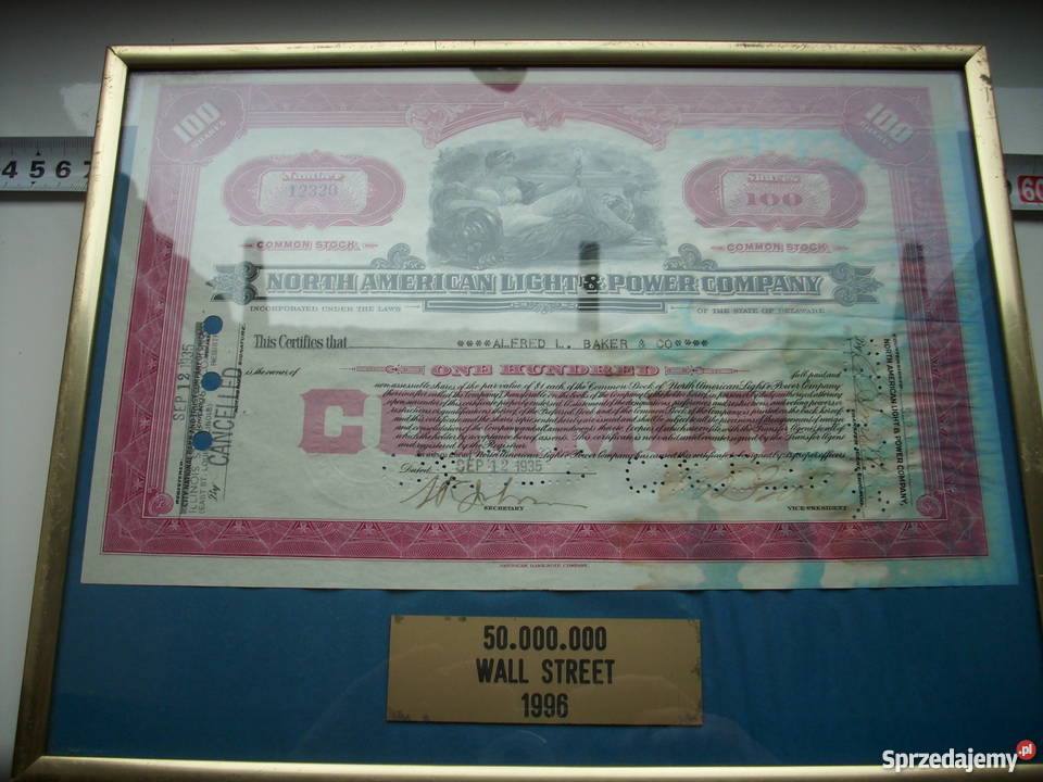 RarytasOryginalne Akcje z 1935 rokuWall Barlinek