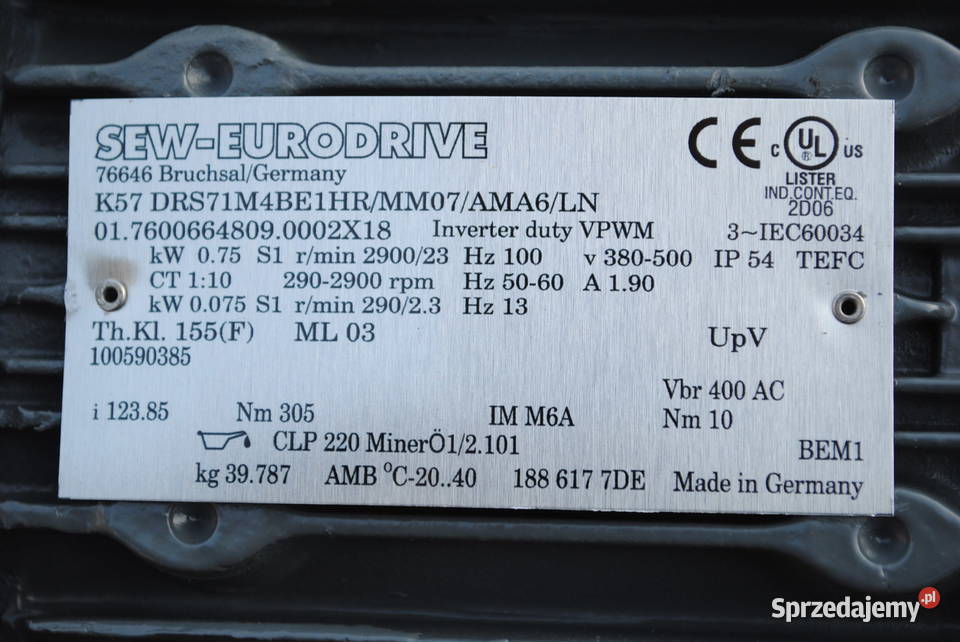 Motoreduktor 0075 075kw 2323obr FALOWNIK Sew z Kargowa sprzedam
