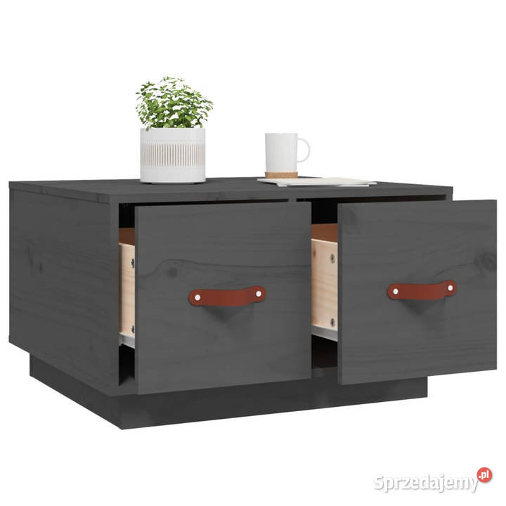 Stolik kawowy szary 60x53x35 lite drewno sosnowe Warszawa sprzedam