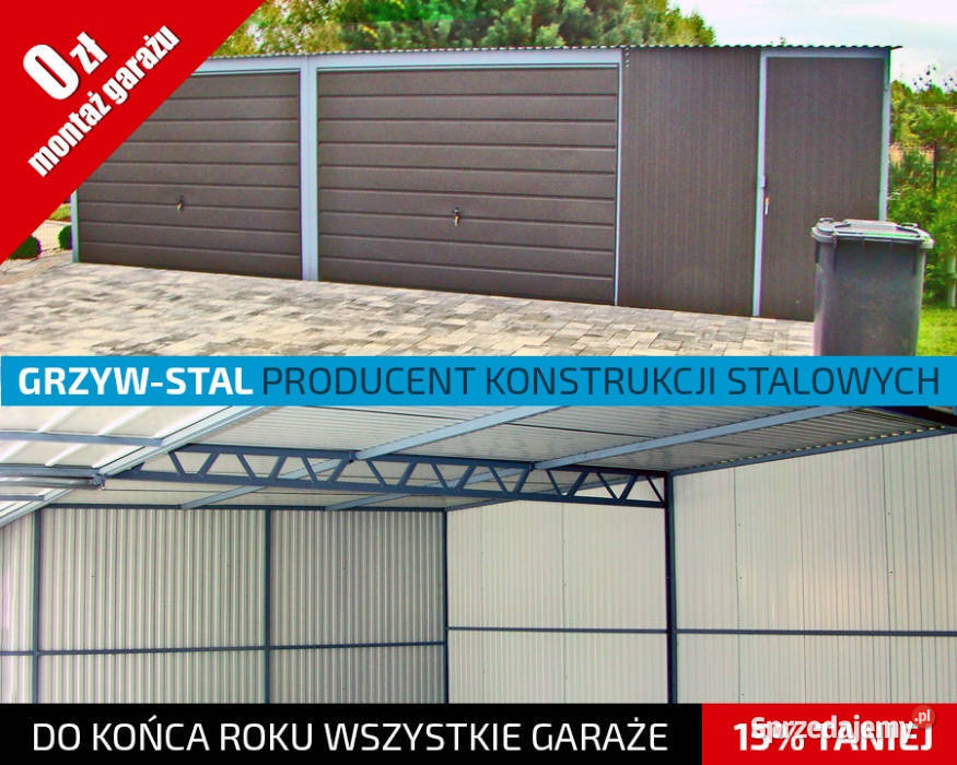 Garaż Blaszany 8x6m GARAŻE BLASZANE Blaszak Koło