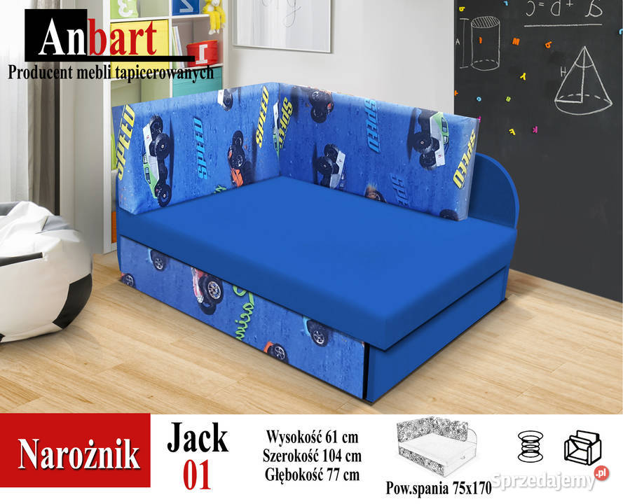 Sofa narożna dziecka z funkcją spania 170 75 Kępno