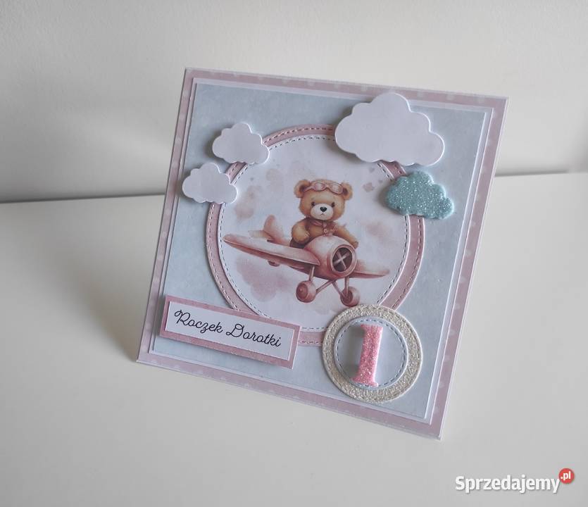 Kartka ręcznie robiona personalizowana na Roczek