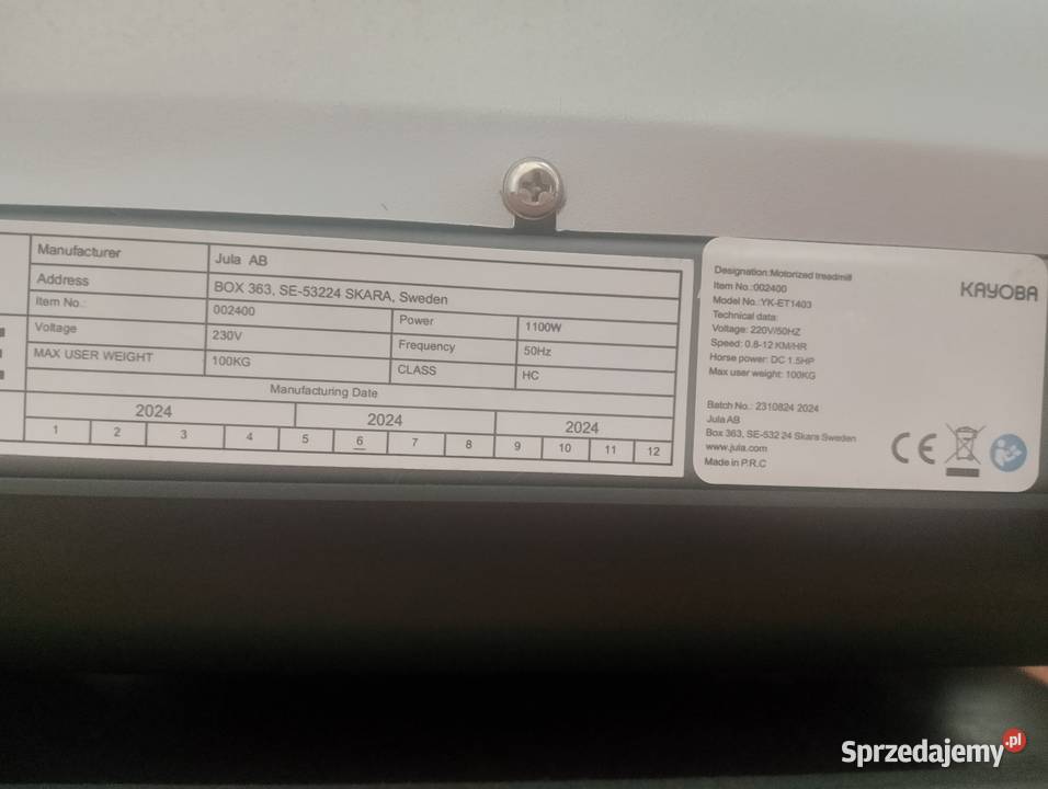 Bieżnia składana Brodnica sprzedam