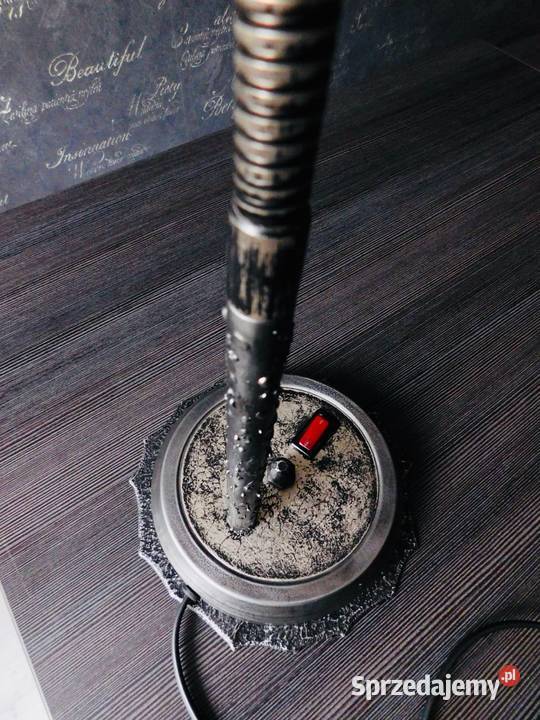 Lampa biurkowa PRL metamorfoza czarny Słupsk