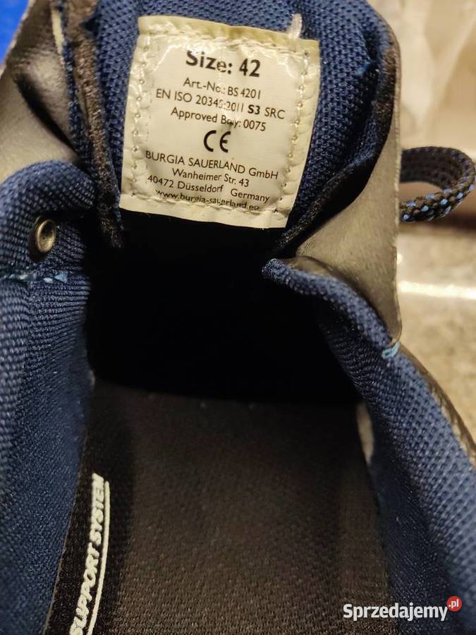 Obuwie ochronne robocze Burgia Sauerland 42 nowe Głuchołazy