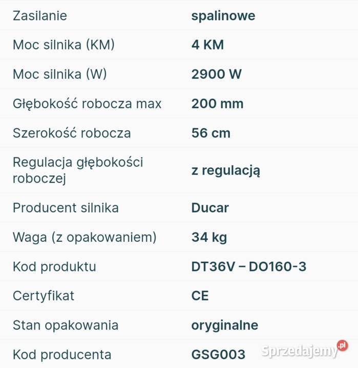 Glebogryzarka spalinowa Wieluń