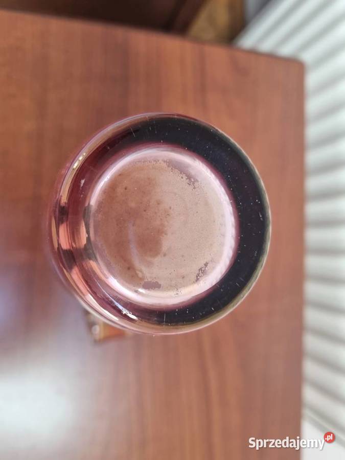 Stara karafka różowe szkło PRL