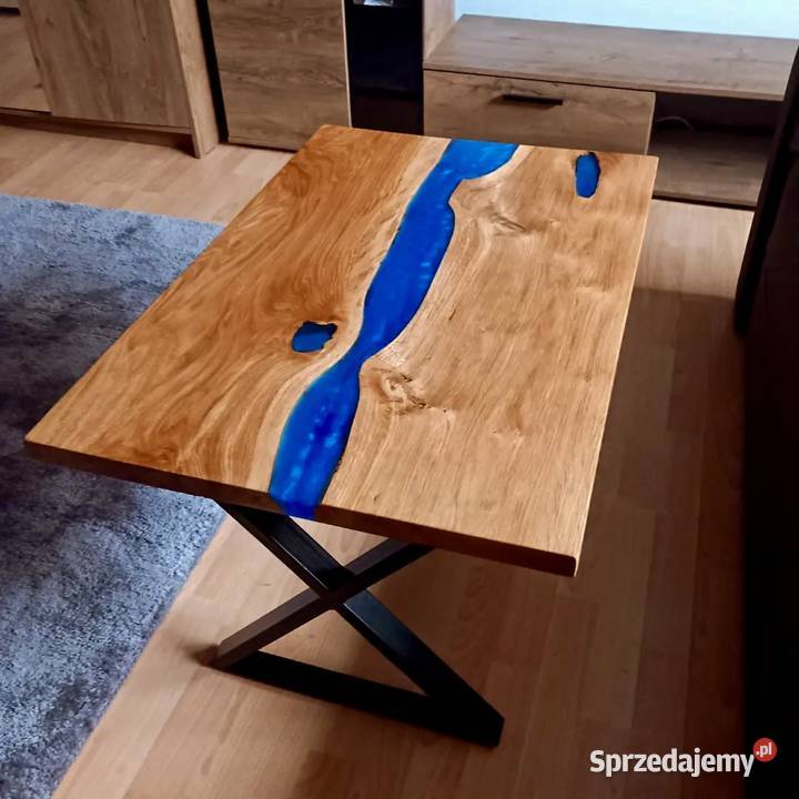 Stolik kawowy stół z litego drewna żywica Dębowiec