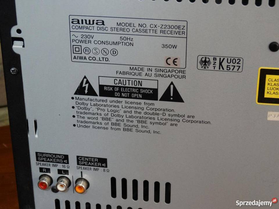 Wieża Aiwa mocna 350 wat i sprawna korektor Jasło sprzedam