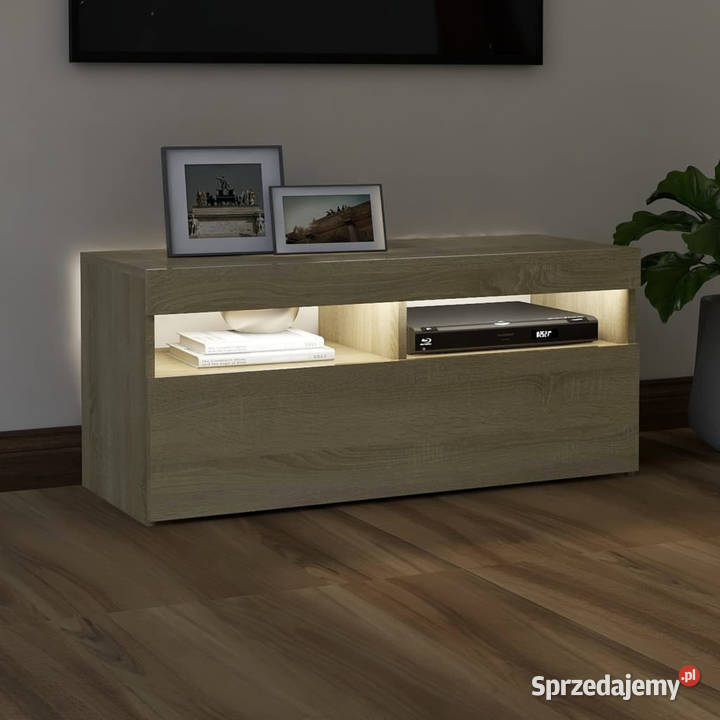 Szafka pod TV z oświetleniem LED dąb sonoma Warszawa