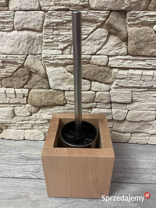 Szczotka WC drewno chrom do toalety KOLORY Dębica