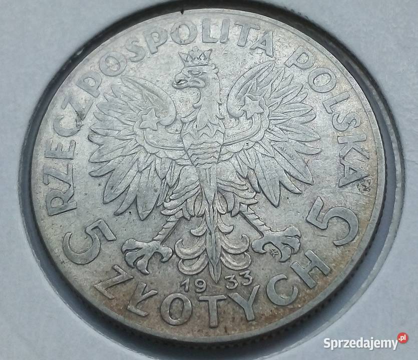 POLSKA5 ZL1933 r SREBRO 750 GŁOWA KOBIETY mazowieckie