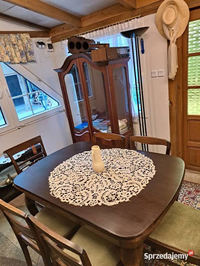 Stół secesja rozkładany krzesła Myślibórz